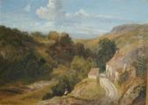 Bracknell Cottage Oil Painting by Thomas Creswick