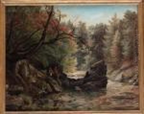 Fiskare Vid An Oil Painting by Thomas Creswick