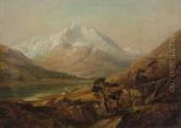 Mountain Landscape Oil Painting by Thomas Creswick