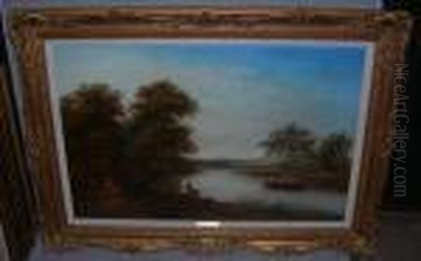 Description
Follower Of Thomas Creswick River Scene Oil Painting by Thomas Creswick