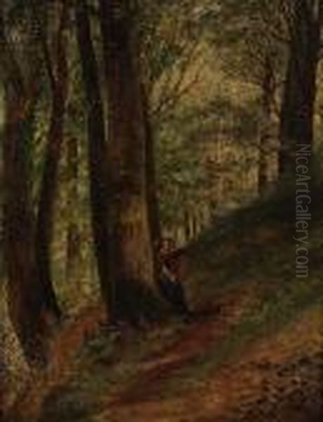 Yew Trees, Haddon Oil Painting by Thomas Creswick