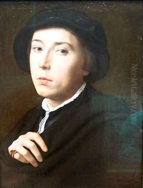 Young Man with a Black Hat Oil Painting by Wm. A. Key