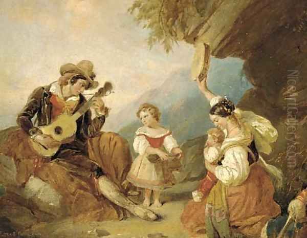 A merry tune Oil Painting by Cornelis Kruseman