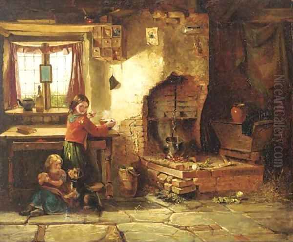 The crofter's children Oil Painting by Haynes King