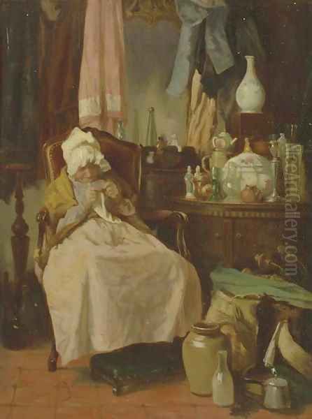 La marchande de bric-a-brac Oil Painting by Alexander Hugo Bakker Korff