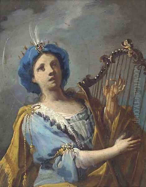 Saint Cecilia Oil Painting by Anton Kern