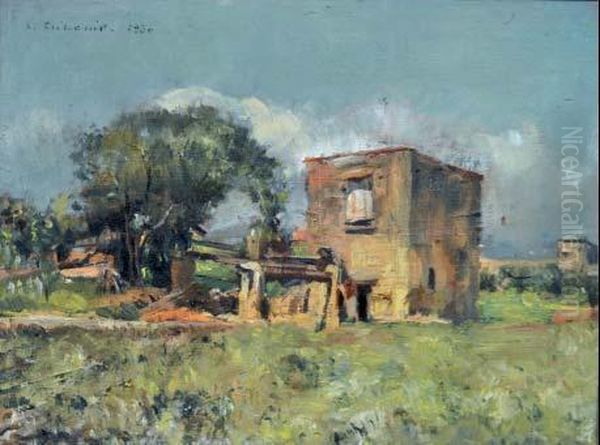 Casolare Di Campagna Oil Painting by Luigi Crisconio