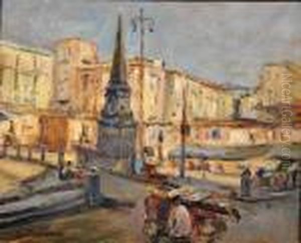 Piazza Del Carmine Oil Painting by Luigi Crisconio