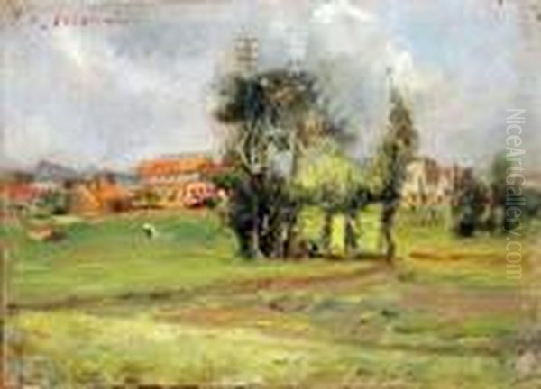 Paesaggio Campestre Oil Painting by Luigi Crisconio