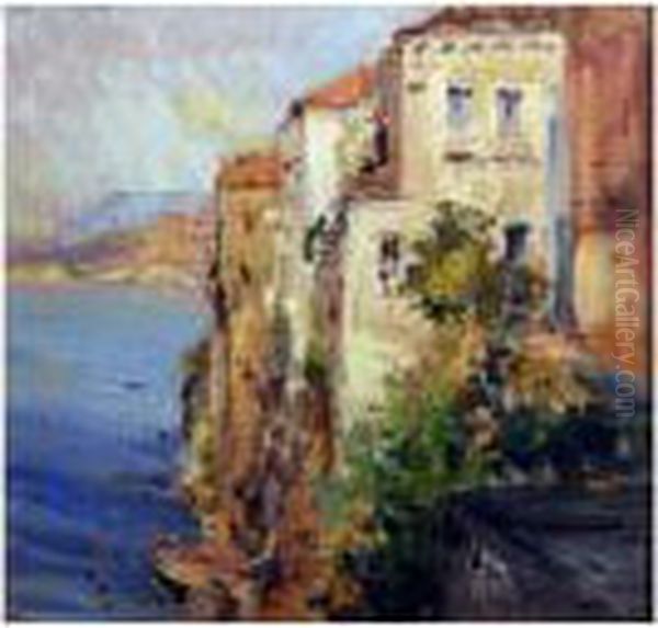 Casa Del Tasso A Sorrento Oil Painting by Luigi Crisconio