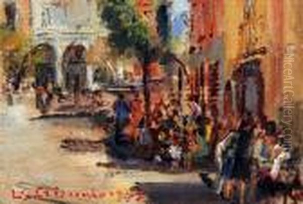 Stradina Di Sorrento Oil Painting by Luigi Crisconio