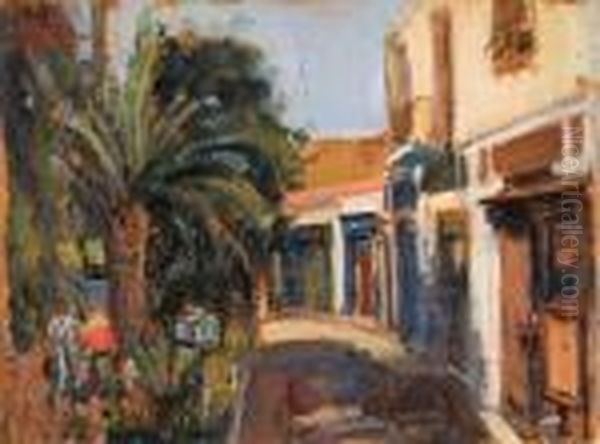 Locanda Pagano A Capri Oil Painting by Luigi Crisconio