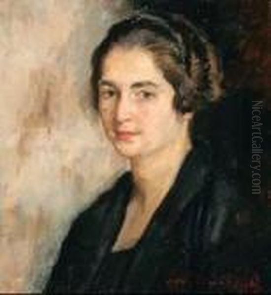 Ritratto Di Signora Oil Painting by Luigi Crisconio