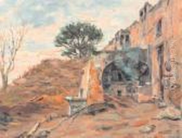 Casolare Rustico Oil Painting by Luigi Crisconio