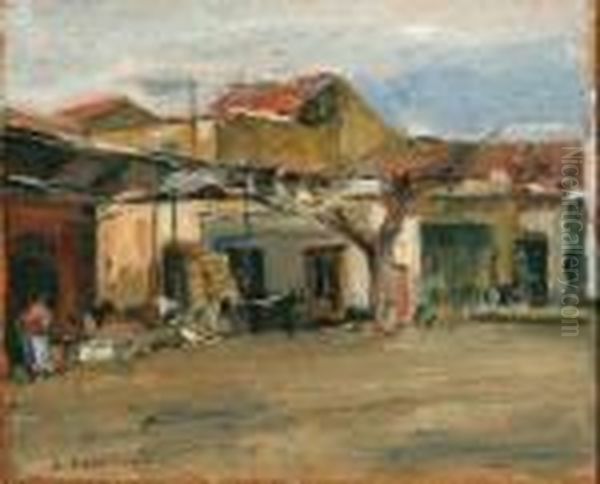 Mercato Di Sorrento Oil Painting by Luigi Crisconio