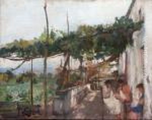 Terrazza A Ischia Oil Painting by Luigi Crisconio