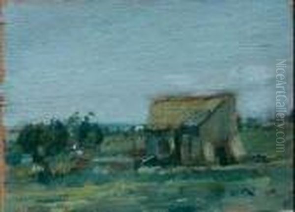 Campagna Con Casolare Oil Painting by Luigi Crisconio