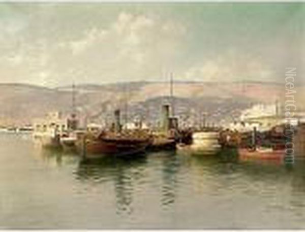 Il Porto Di Trieste Oil Painting by Bruno Croatto