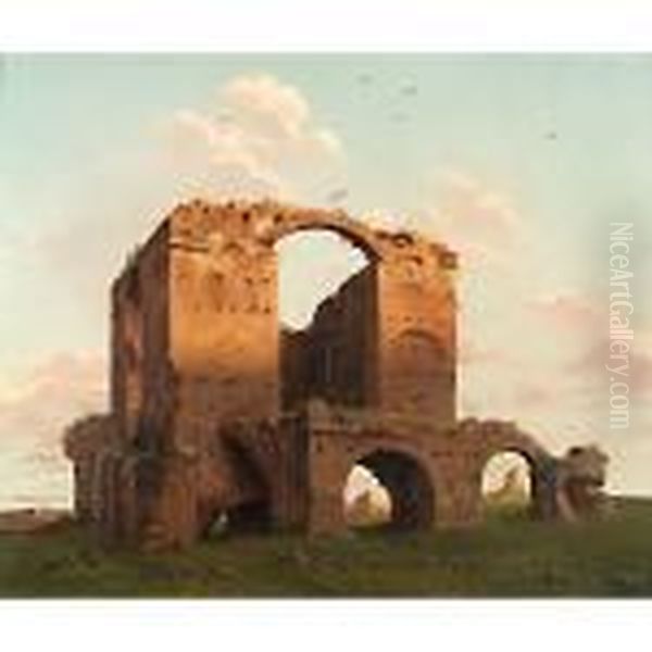 Ruderi Nella Campagna Romana Oil Painting by Bruno Croatto