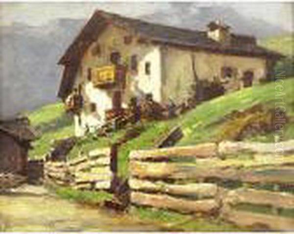 Baita In Alta Montagna Oil Painting by Bruno Croatto