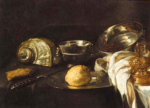 A Nautilus shell Oil Painting by Willem Kalff