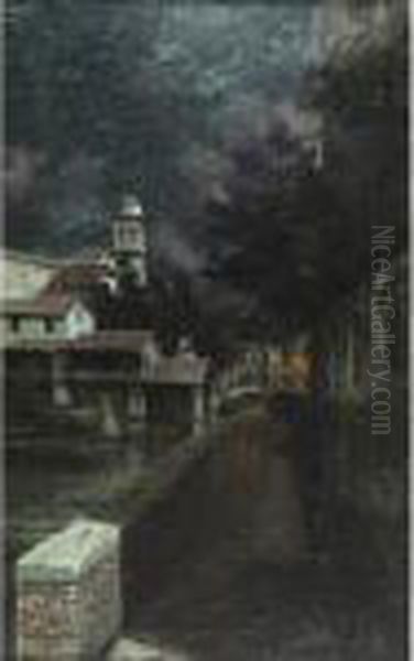 Notturno A Venezia Oil Painting by Bruno Croatto