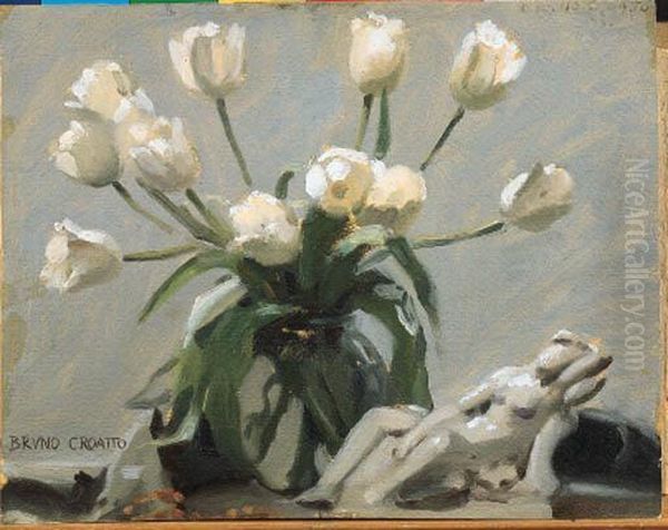 Vaso Con Tulipani Oil Painting by Bruno Croatto