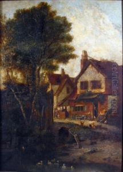 St. Martins Old Houses Oil Painting by John Crome