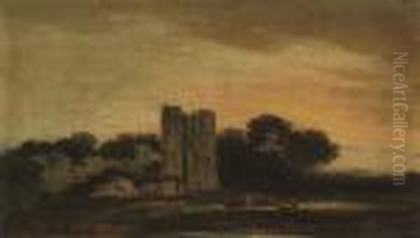 Castle Ruins, Sunset Oil Painting by John Crome