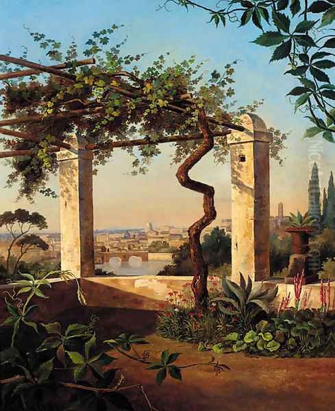 A view of Rome from a sunlit terrace by Marie Khull