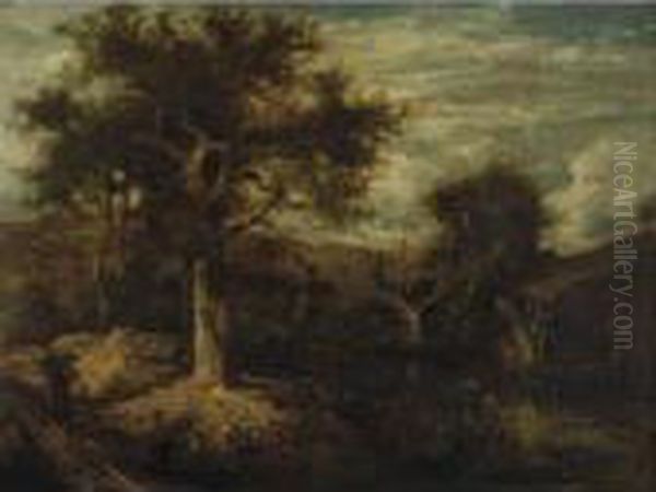 Landscape With Traveler Oil Painting by John Crome