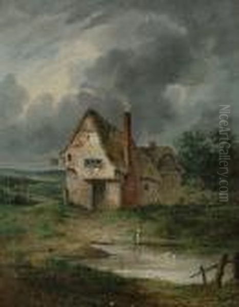 A Country Inn. Oil Painting by John Crome