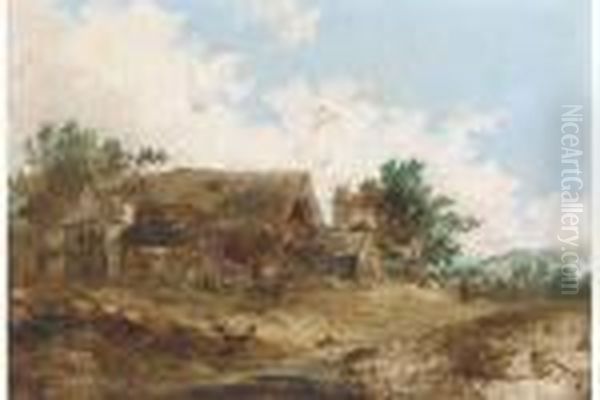 The Farmstead Oil Painting by John Crome