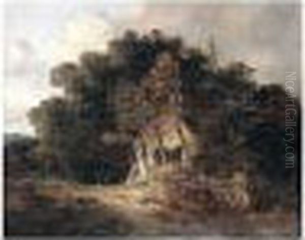 Wooded Landscape With Cottage, Near Norwich Oil Painting by John Crome