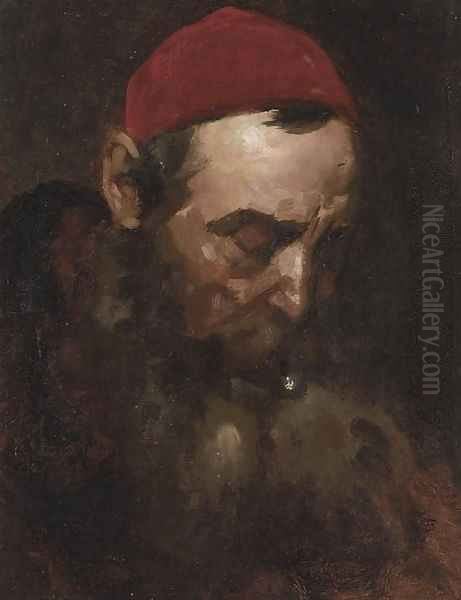 Study of a bearded gentleman Oil Painting by Isidor Kaufmann