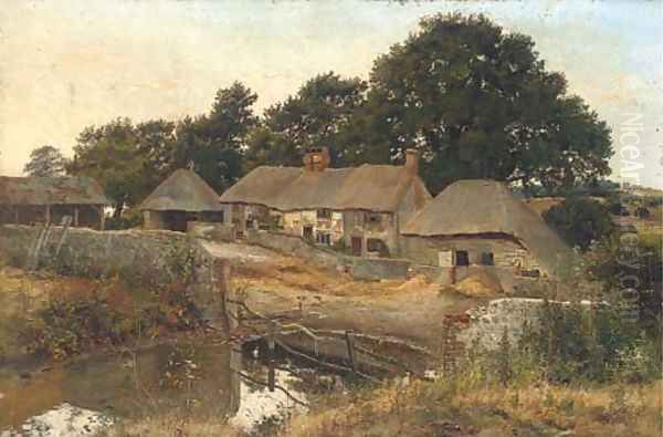 A quiet day on the farm Oil Painting by Henry John Yeend King