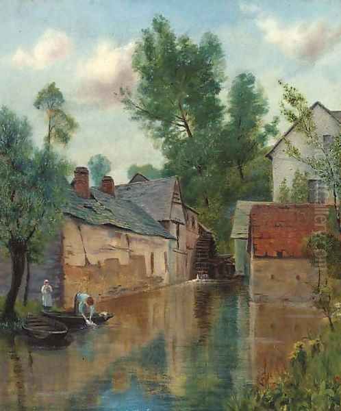 The watermill Oil Painting by Henry John Yeend King