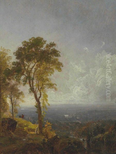 Landscape View Near Catskill Mountain House Oil Painting by Jasper Francis Cropsey