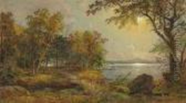 A Cabin On Greenwood Lake Oil Painting by Jasper Francis Cropsey