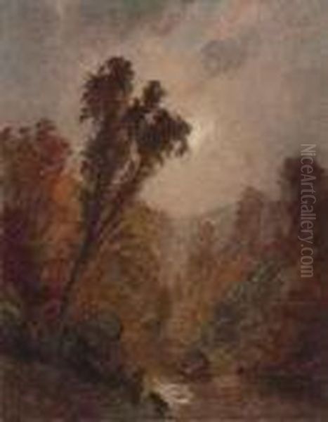 Autumn Oil Painting by Jasper Francis Cropsey