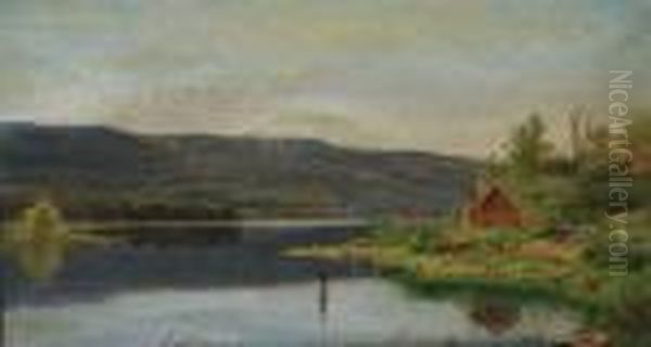 Cabin At Greenwood Lake Oil Painting by Jasper Francis Cropsey