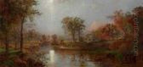 Sunrise Landscape Oil Painting by Jasper Francis Cropsey