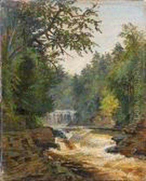 Waterfalls Oil Painting by Jasper Francis Cropsey