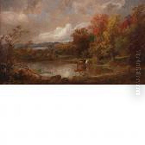 Fall Landscape Oil Painting by Jasper Francis Cropsey