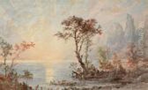 Under The Palisades Oil Painting by Jasper Francis Cropsey