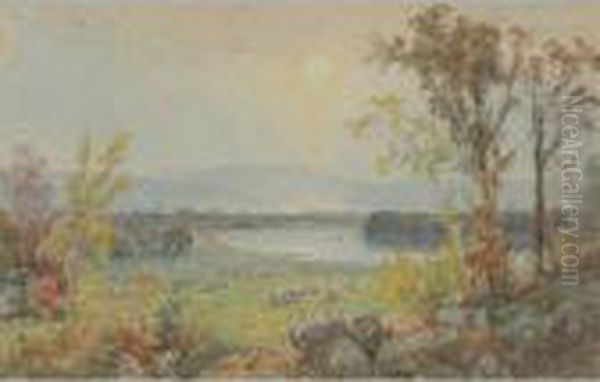 A Bend In The River Oil Painting by Jasper Francis Cropsey