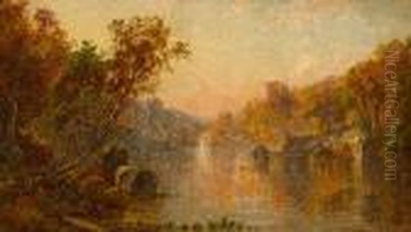 Ramapo Valley Oil Painting by Jasper Francis Cropsey