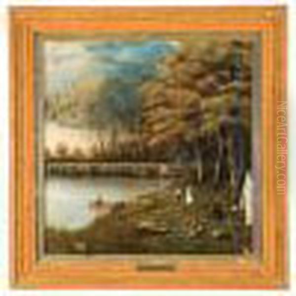 Landscape Attributed To Jasper Francis Cropsey Oil Painting by Jasper Francis Cropsey