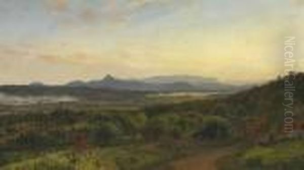 View Of Sugar Loaf Mountain From The Artist's Home Oil Painting by Jasper Francis Cropsey