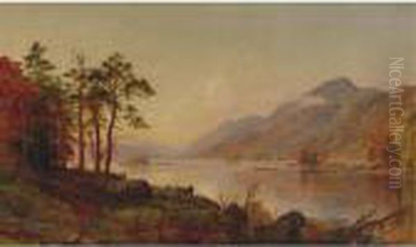 Lake George Oil Painting by Jasper Francis Cropsey